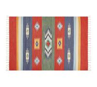 Beliani Rug Kamaris Multicolour 140 X 200 Cm Cotton Kilim