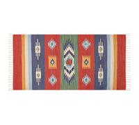 Beliani Rug Kamaris Multicolour 80 X 150 Cm Cotton Kilim
