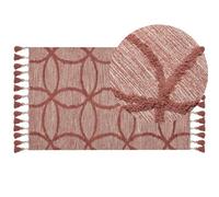 Beliani Rug Kirsehir Red 80 X 150 Cm Cotton
