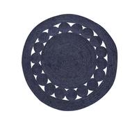 Beliani Rug Koyunlu Dark Blue 120 Cm Jute