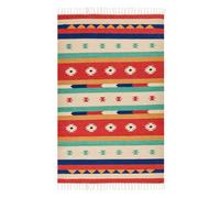 Beliani Rug Margara Multicolour 140 X 200 Cm Cotton Kilim