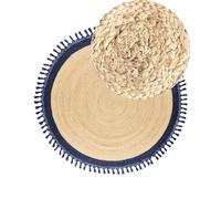 Beliani Rug Marts Dark Blue 200 Cm Jute