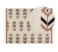 Rug NIAVAN Beige 160 x 230 cm Cotton Kilim