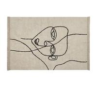Beliani Rug Nuru Light Beige 140 X 200 Cm Cotton