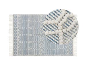 Beliani Rug Orhaneli Blue 160 X 230 Cm Wool