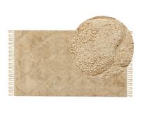 Rug SANLIURFA Sand Beige 80 x 150 cm Cotton
