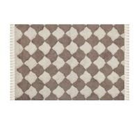 Cotton Area Rug 140 x 200 cm Brown and Beige SINOP