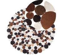 Beliani Rug Sorgun Golden Brown 140 Cm Leather