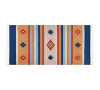 Beliani Rug Taronik Multicolour 80 X 150 Cm Cotton Kilim
