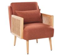 Beliani Rustic Armchair Orum Fabric Orange