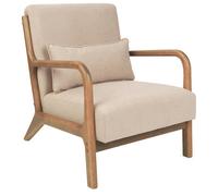 Beliani Rustic Armchair Skovde Fabric Beige