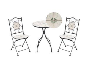 Beliani Rustic Bistro Set Carona Metal Black