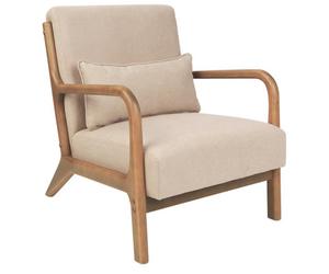 Beliani Rustic Fabric Armchair Beige Skovde