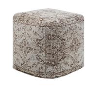 Beliani Rustic Pouffe Meerut Cotton Taupe