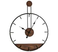 Beliani Rustic Wall Clock Taugon Metal Black