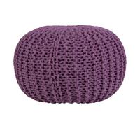Beliani Scandinavian Pouffe Conrad Cotton Purple