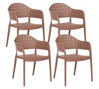 Beliani Scandinavian Set Of 4 Chairs Narino Brown