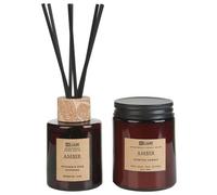 Scented Candle with Fragrance Reed Diffuser DARK ELEGANCE 9 cm Brown