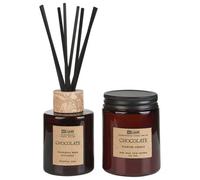 Scented Candle with Fragrance Reed Diffuser DARK ELEGANCE 9 cm Brown