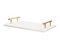 Beliani Serving Tray Dimari Stone White Marble