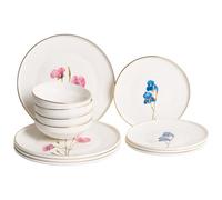 Beliani Set Of 12 Dinnerware Hyssop Porcelain White