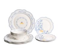 Beliani Set Of 12 Dinnerware Lovage Porcelain White