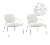 Beliani Set Of 2 Armchairs Loa Fabric Off-White