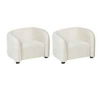 Set of 2 Armchairs VELTADA Velvet Off-White