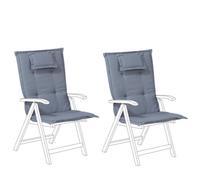 Beliani Set Of 2 Back/seat Cushions Java/amantea 50 X 70 Cm Blue