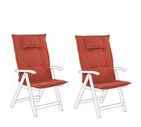 Beliani Set Of 2 Back/seat Cushions Java/amantea 50 X 70 Cm Dark Red
