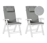 Beliani Set Of 2 Back/seat Cushions Java/amantea Premium 50 X 70 Cm Grey Melange