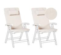 Beliani Set Of 2 Back/seat Cushions Java/amantea Premium 50 X 70 Cm Light Beige