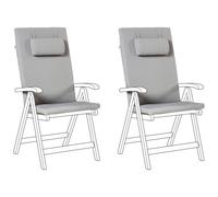 Beliani Set Of 2 Back/seat Cushions Java/amantea Premium 50 X 70 Cm Light Grey