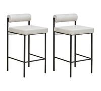 Set of 2 Bar Chairs AMAYA Light Grey
