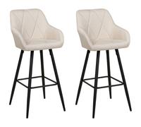 Beliani Set Of 2 Bar Chairs Darien Light Beige