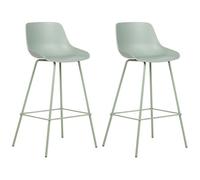 Set of 2 Bar Chairs EMMET Light Green