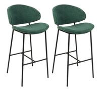 Set of 2 Bar Chairs KIANA Dark Green