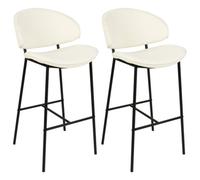 Beliani Set Of 2 Bar Chairs Kiana Light Beige