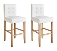 Beliani Set Of 2 Bar Chairs Madison Faux Leather Off-White