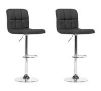 Beliani Set Of 2 Bar Chairs Marion Swivel Black
