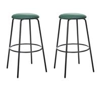Beliani Set Of 2 Bar Chairs Morton Velvet Emerald Green