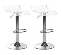 Set of 2 Bar Chairs NEUM Swivel Transparent