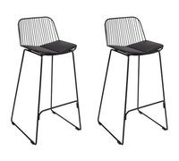 Beliani Set Of 2 Bar Chairs Pensacola Metal Black