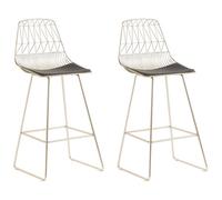 Set of 2 Bar Chairs PRESTON Metal Gold