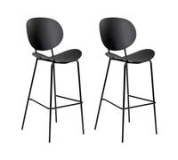 Beliani Set Of 2 Bar Chairs Shonto Black