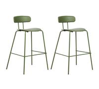 Beliani Set Of 2 Bar Chairs Sibley Green