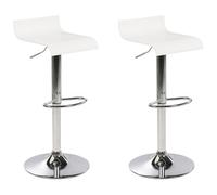 Beliani Set Of 2 Bar Chairs Valencia Swivel White