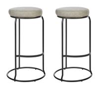 Set of 2 Bar Stools MILROY Faux Leather Light Grey