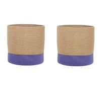 Beliani Set Of 2 Baskets Bulanik Jute Violet