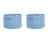 Beliani Set Of 2 Baskets Chiniot Cotton Light Blue